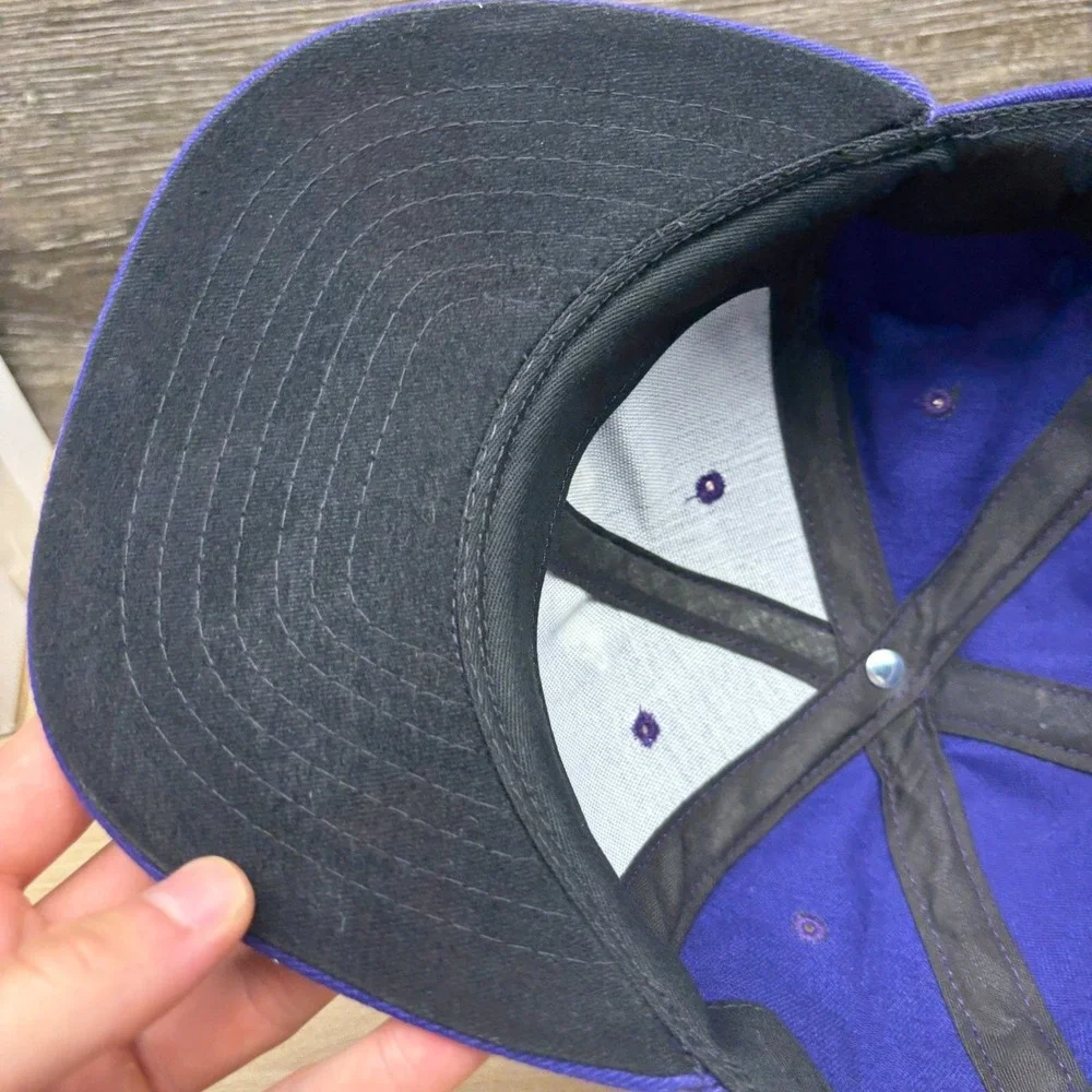 Vintage Minnesota Vikings Hat Cap Snap Back Purple NFL Football Logo Athletic
